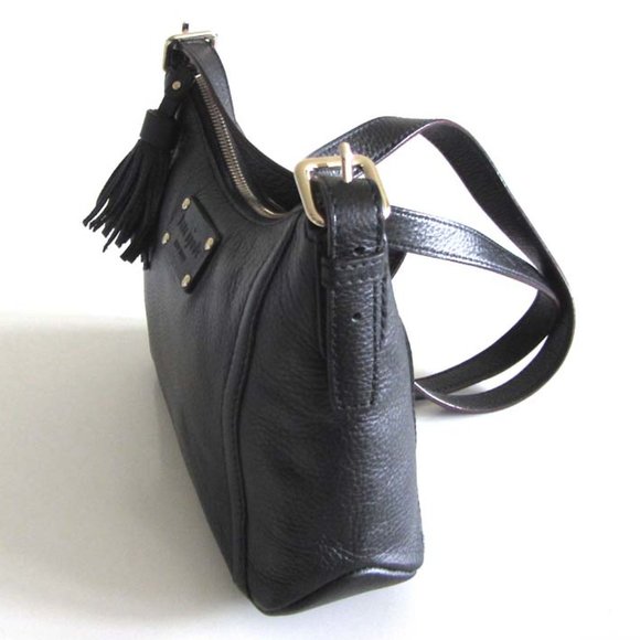 new KATE SPADE black pebbled leather tassel crossbody bag - Picture 3 of 8